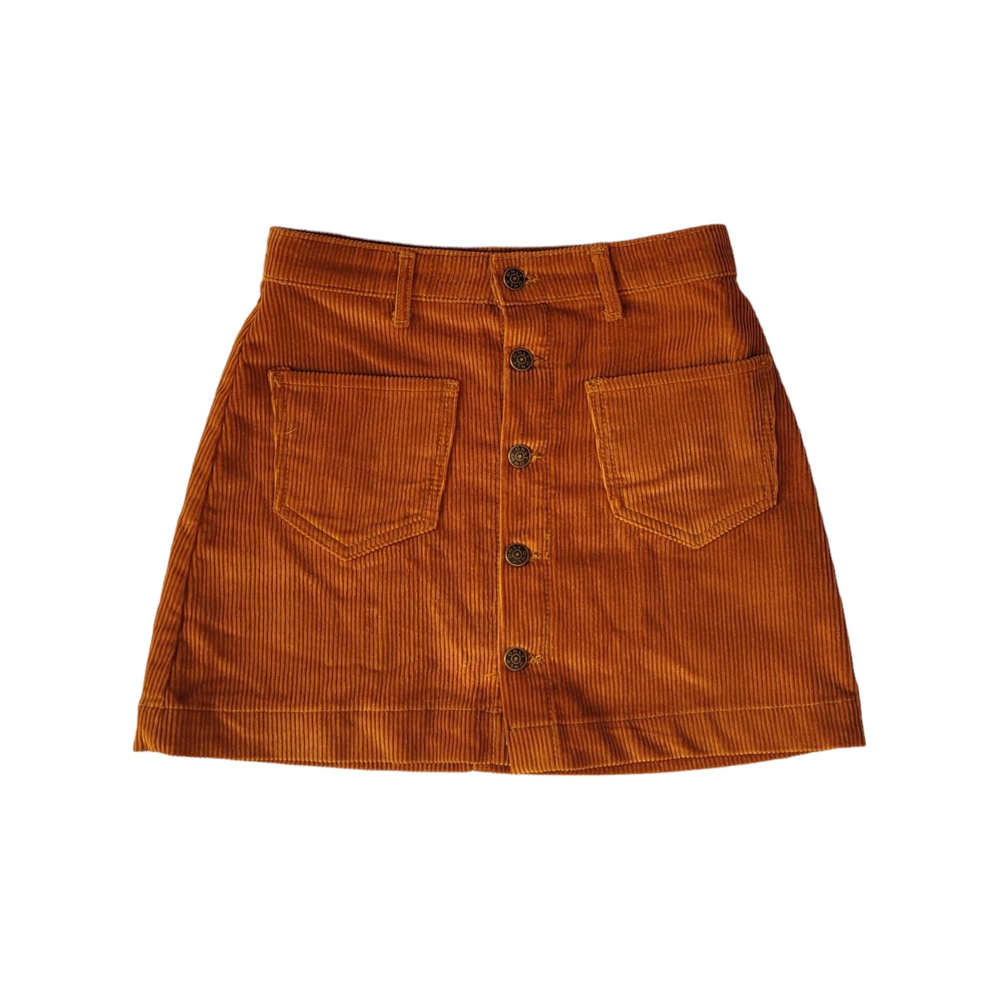 Sztruksowa spódnica mini z guzikami S Only 100% bawełna krótka retro