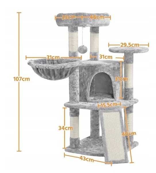 Drapak dla kota YAHEETECH 107 cm