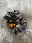Szara kolorowa gumka do wlosow jedwab 100% scrunchie