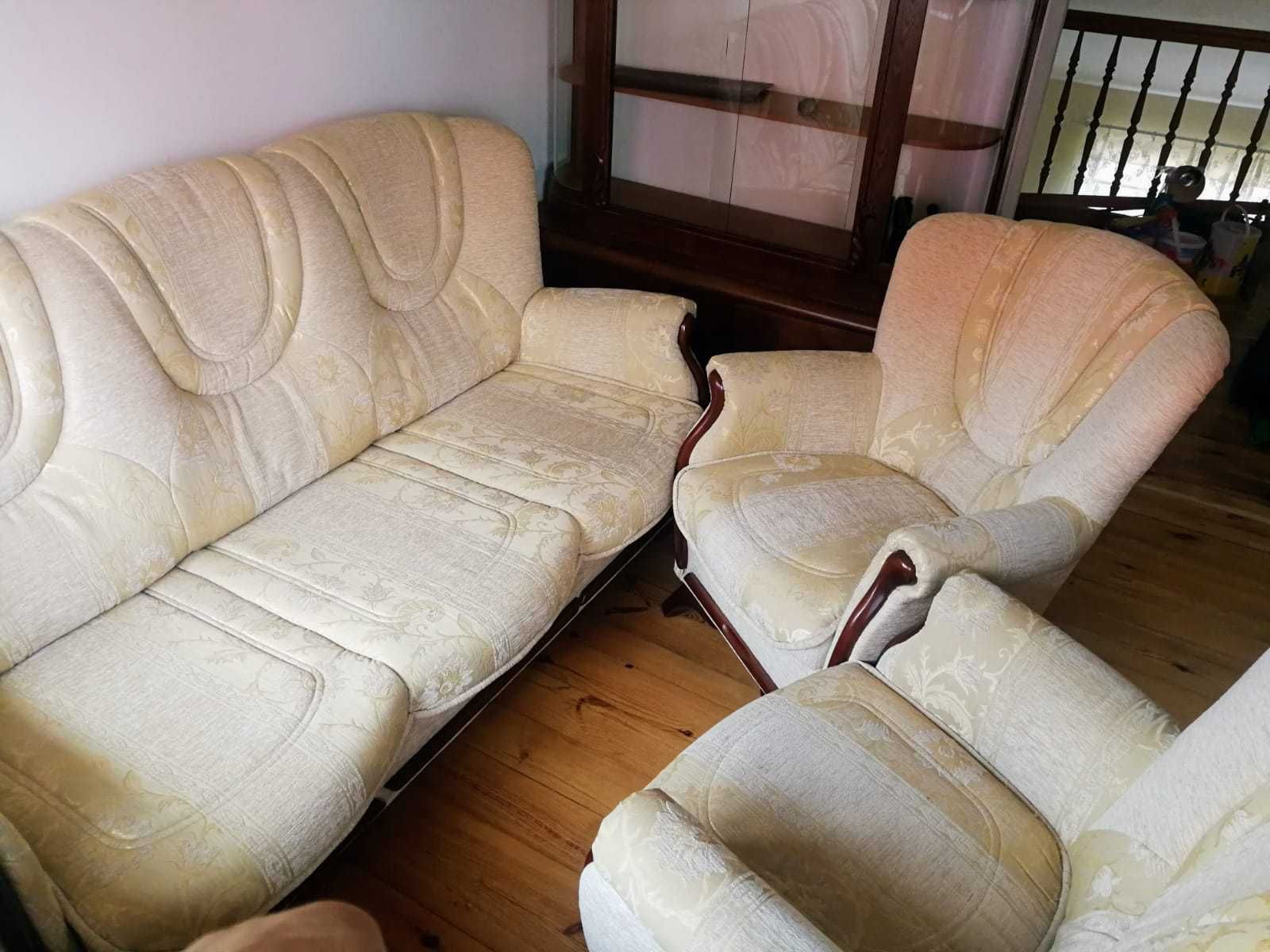 Komplet wypoczynkowy sofa i 2 fotela, stan b. dobry - do negocjacji
