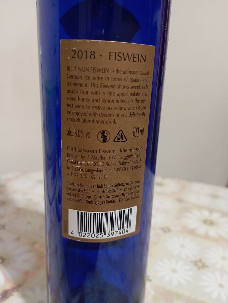 Бутилка з під Blue Nun Eiswein, об'єм 500 мл2018