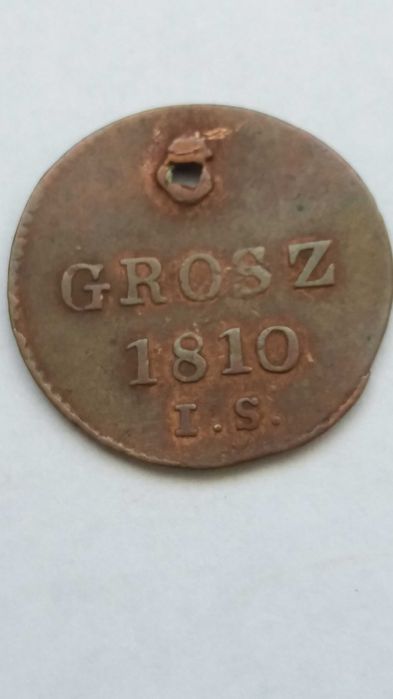 oM M113, starocia 1 grosz 1810 I.S Księstwo Warszawskie Polska używane