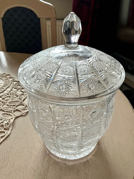 Kryształ PRL huta szkła Julia duża Waza na poncz bomboniera vintage