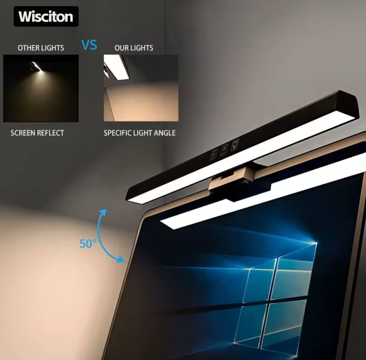 Lampa biurkowa z montażem na monitor