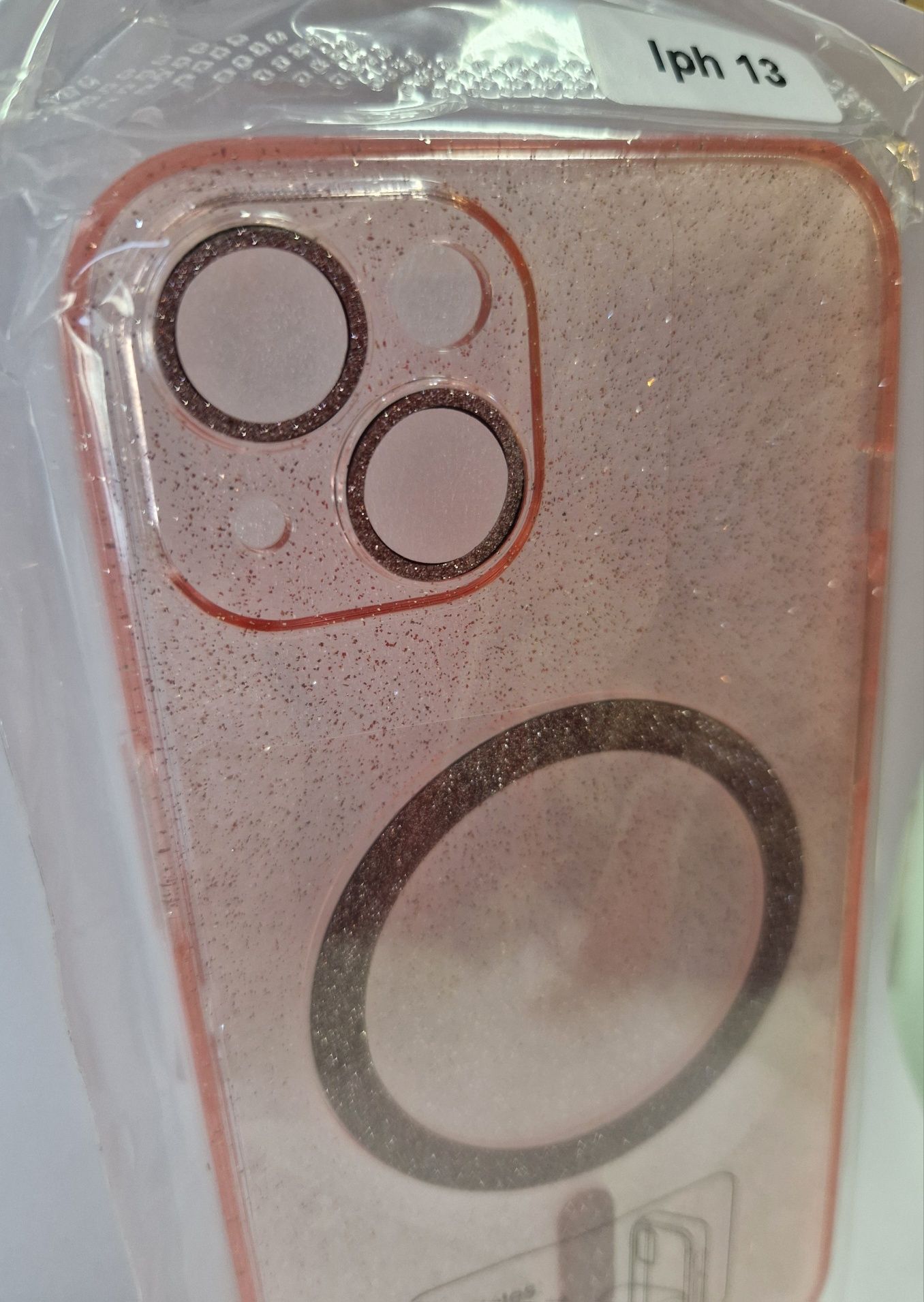 Glitter Magsafe Case do Iphone 13 różowy clear