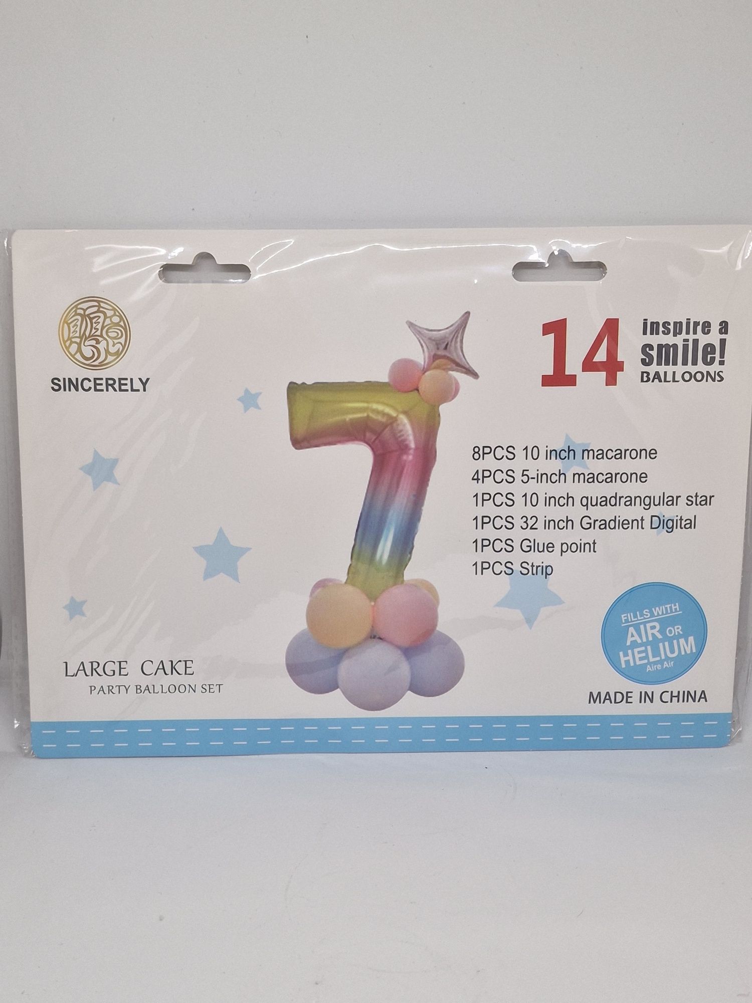 Balon zestaw balonów z CYFRĄ 7 urodziny dekoracja