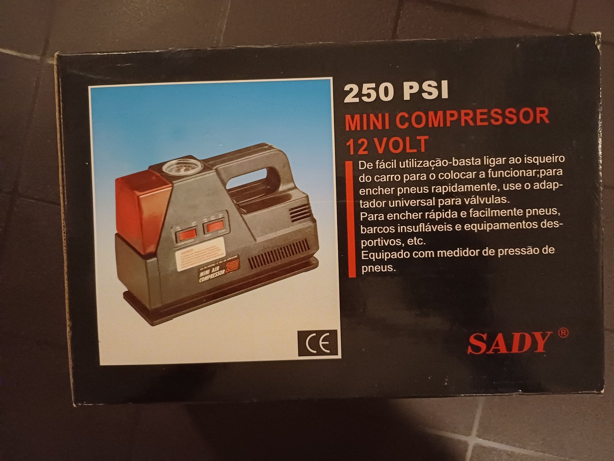 Novo na Caixa - Mini Compressor 250 PSI 12V Sady