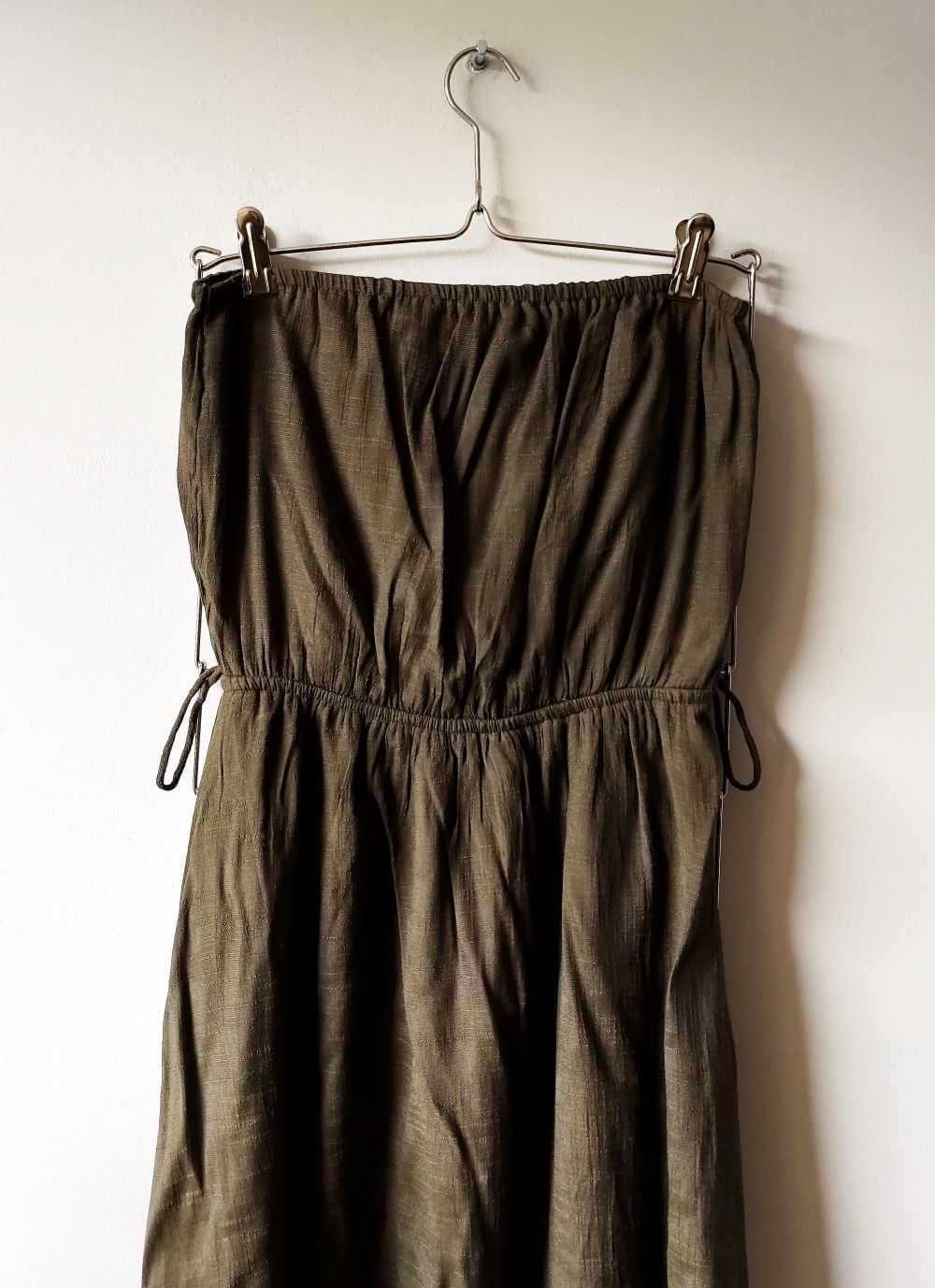 Letnia sukienka khaki boho hippie