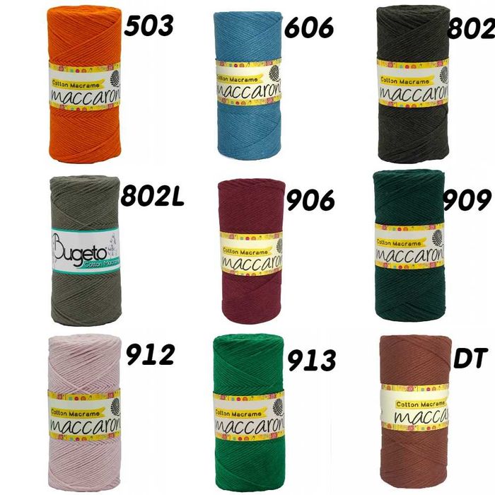 Пряжа для вязання Еко бавовняний шнур Cotton Macrame Maccaroni 2,5 мм