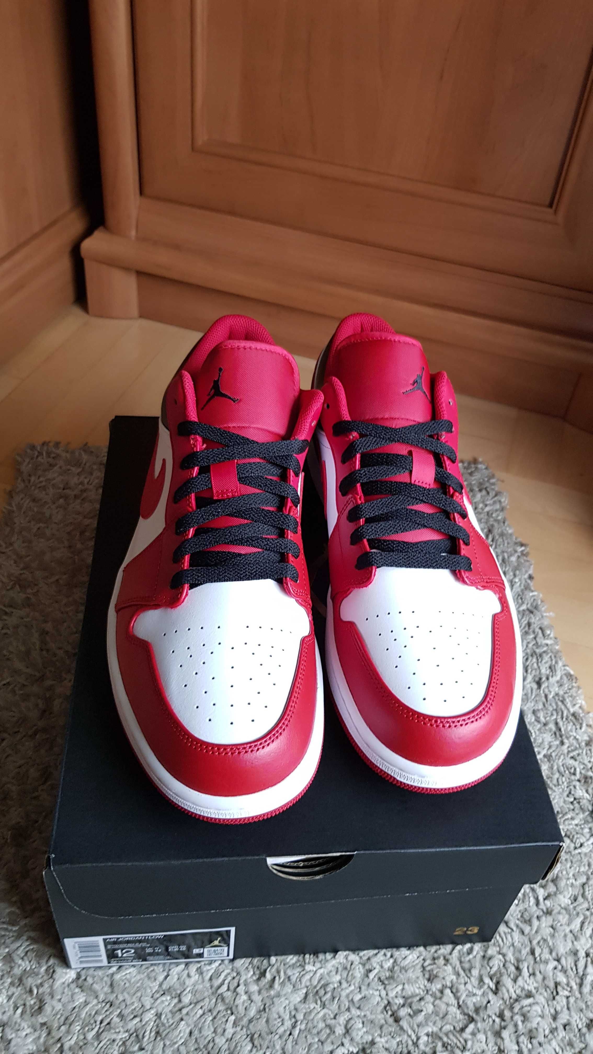 Jordan 1 low 46-12US Chicago Bulls nowe og box białe czerwone czarne