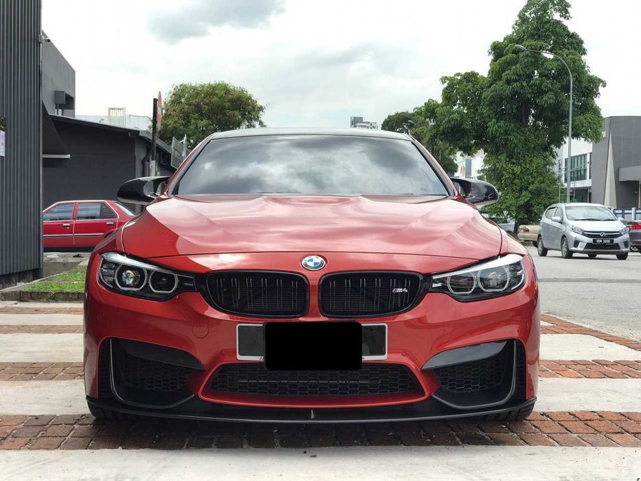 Накладки на передний бампер BMW M3 F80 / M4 F82 карбон MP Style Carbon