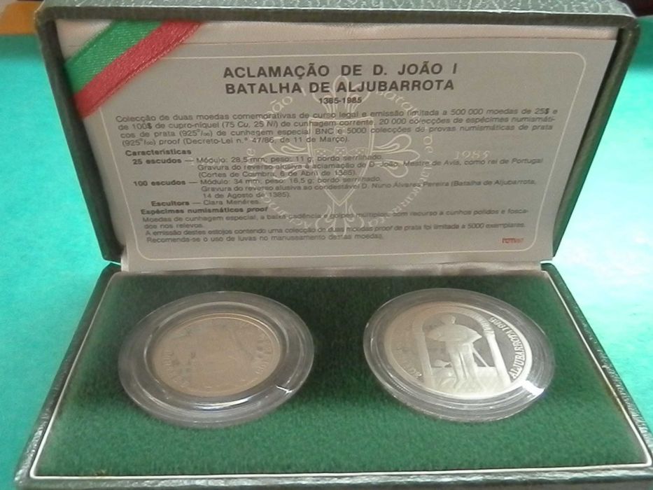 1335 - PROOF: 25$00 + 100$00 D.João I e Aljubarrota, por 55,00