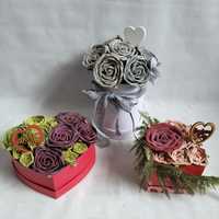 Flower boxy z papierowych róż
