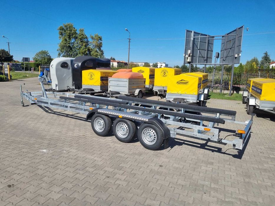 Przyczepa podłodziowa trzyosiowa DMC 3500kg dł do 10m łodzi PRODUCENT