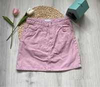 Różowa dżinsowa spódniczka damska S spódnica