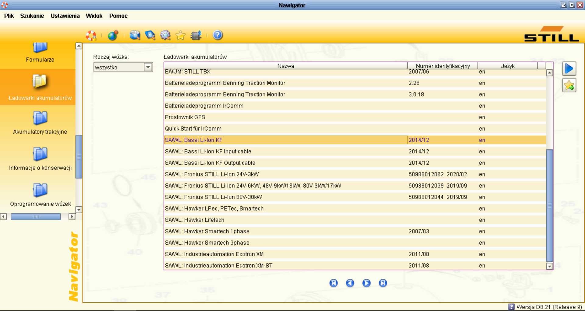 INTERFEJS DIAGNOSTYCZNY Still Steds 8.21 R9 Wózki Widłowe + Laptop