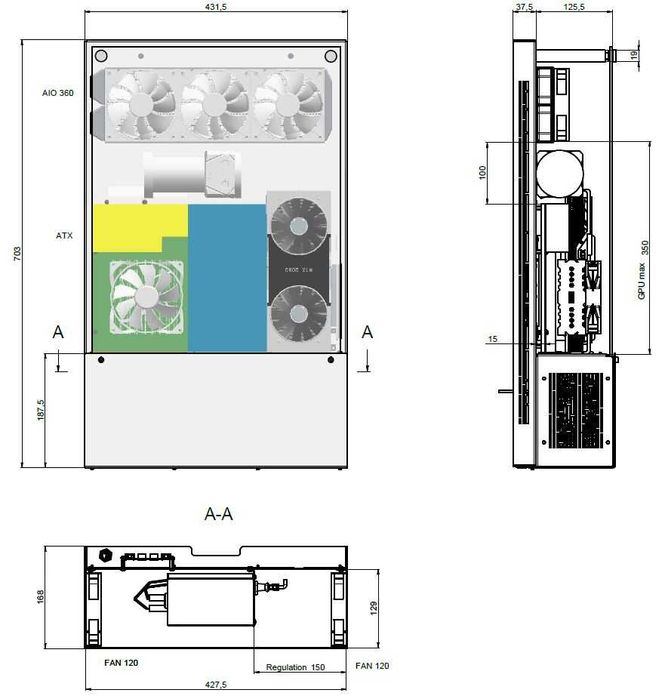 Obudowa PC na ścianę ! Szkło hartowane, polski producent
