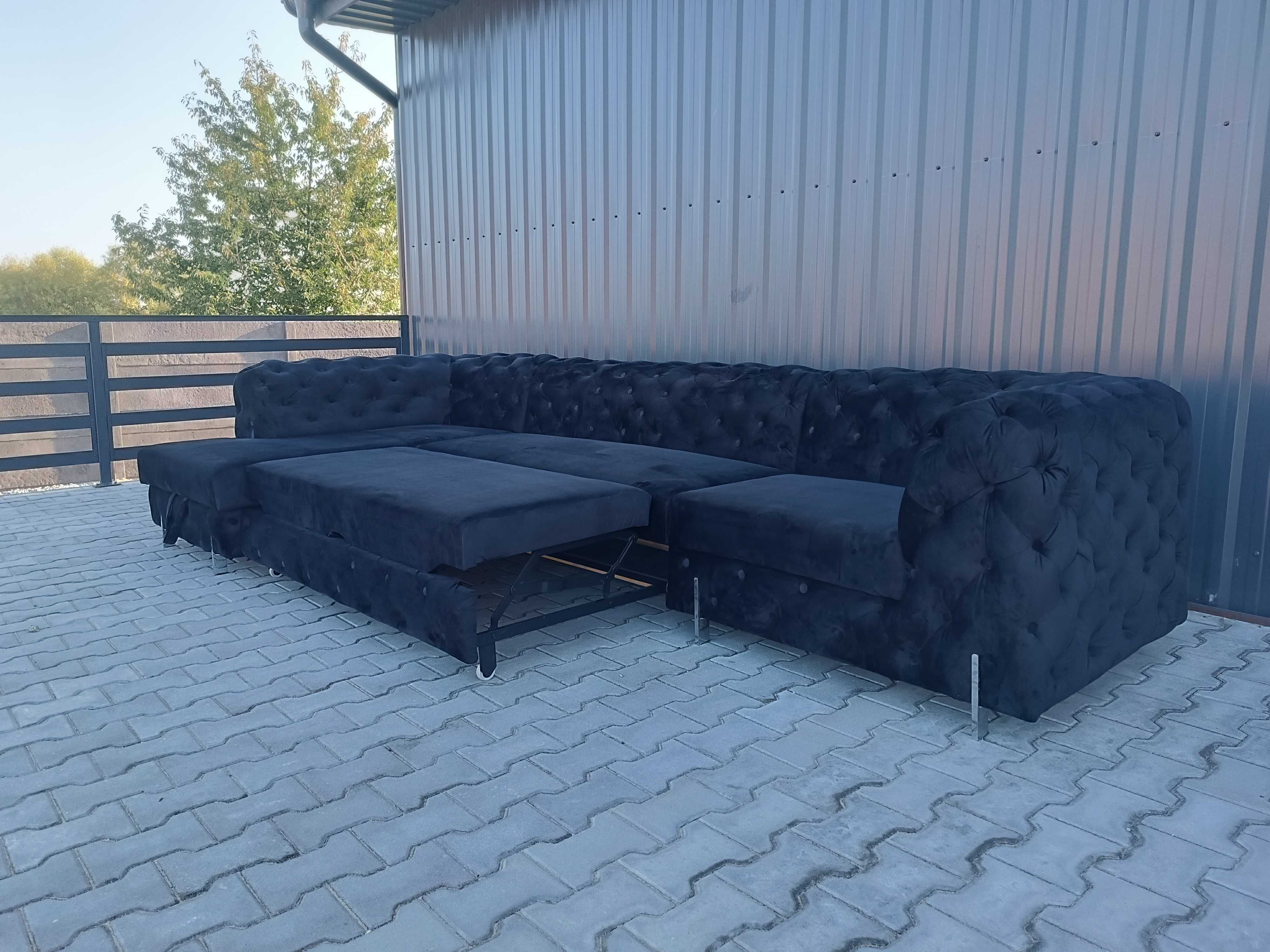 Narożnik Chesterfield pikowany Glamour