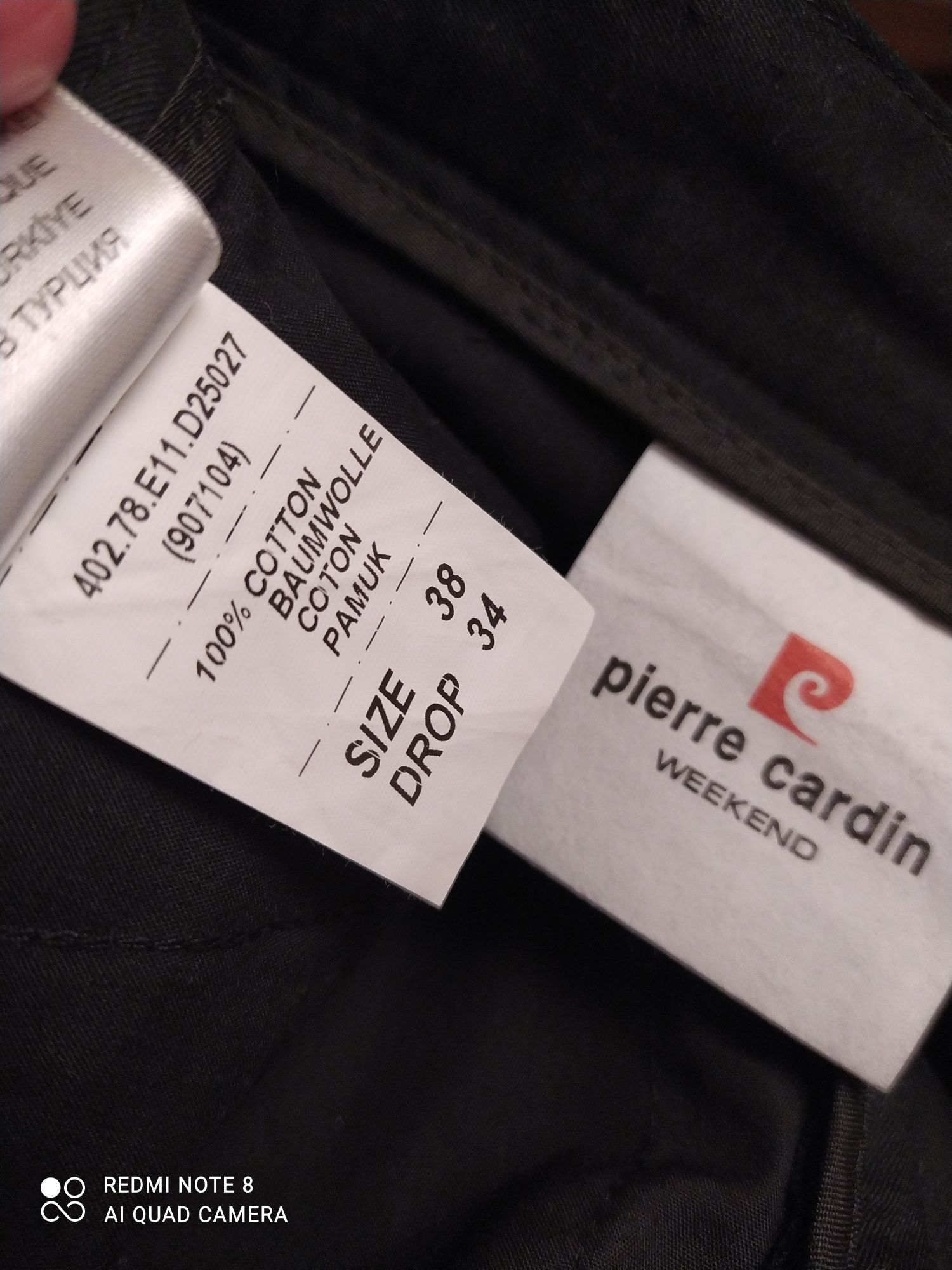 Czarne bawełniane spodnie Pierre Cardin pas 99 cm.e