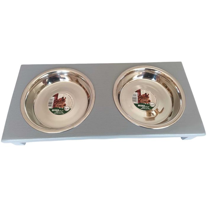 Stojak na miski dla kotów krótkopyskich lub psów szczeniąt 2x 0,3l