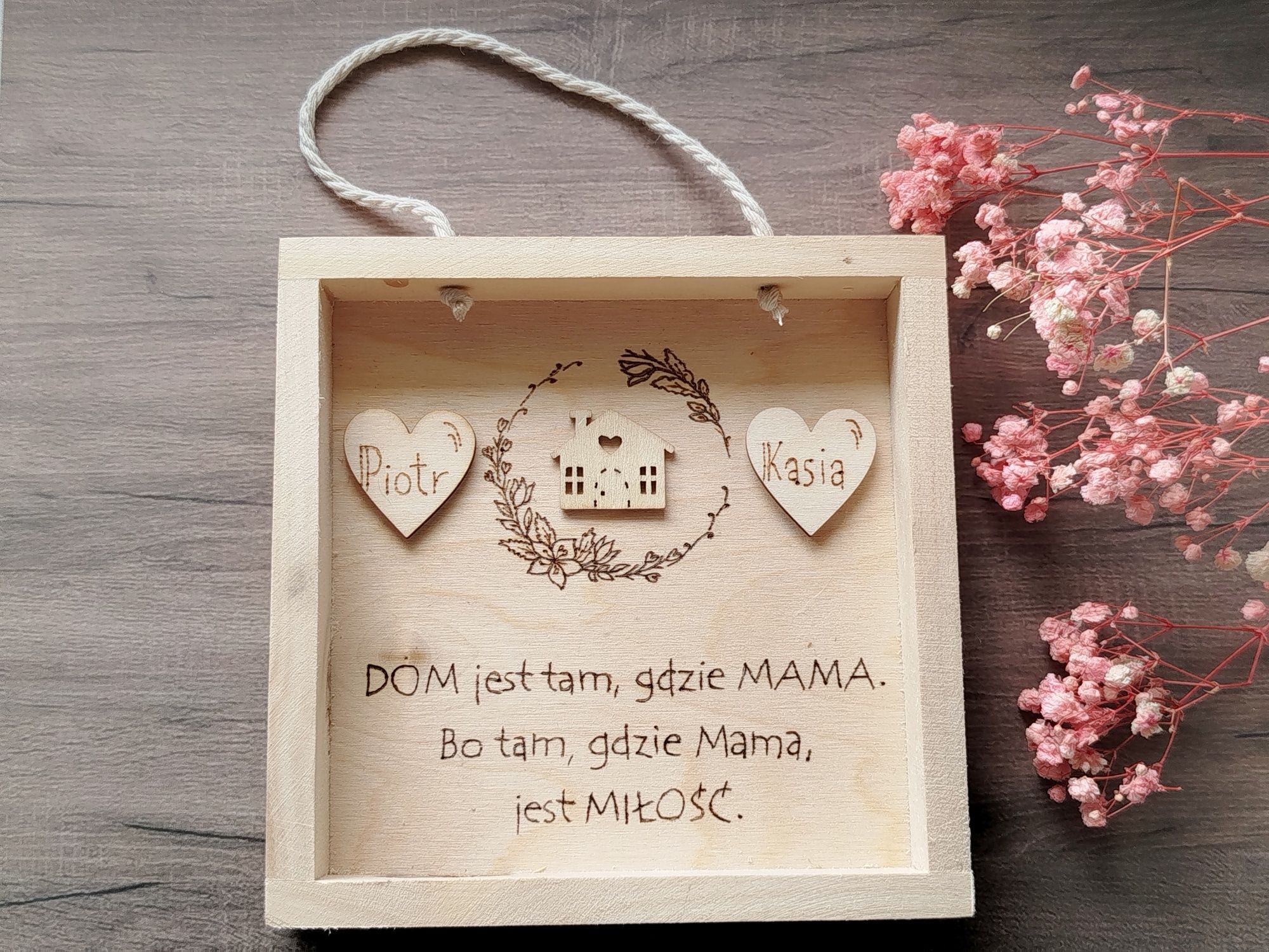 DZIEŃ MATKI personalizowana drewniana ramka