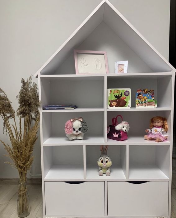 Стелаж Будинок дитячий Шафа Полиця для іграшок Стеллаж Полка игрушек