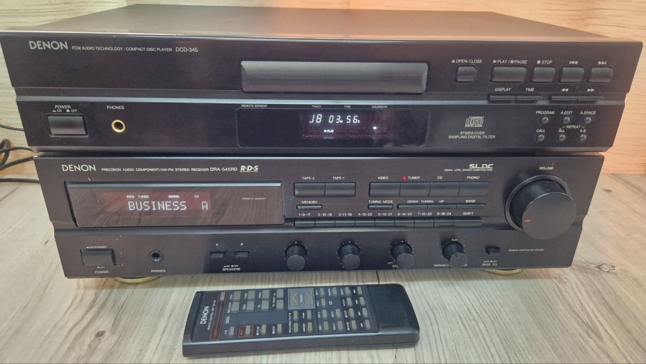 Комплект CD Denon dcd 345,  ресивер Denon dra 545 RD