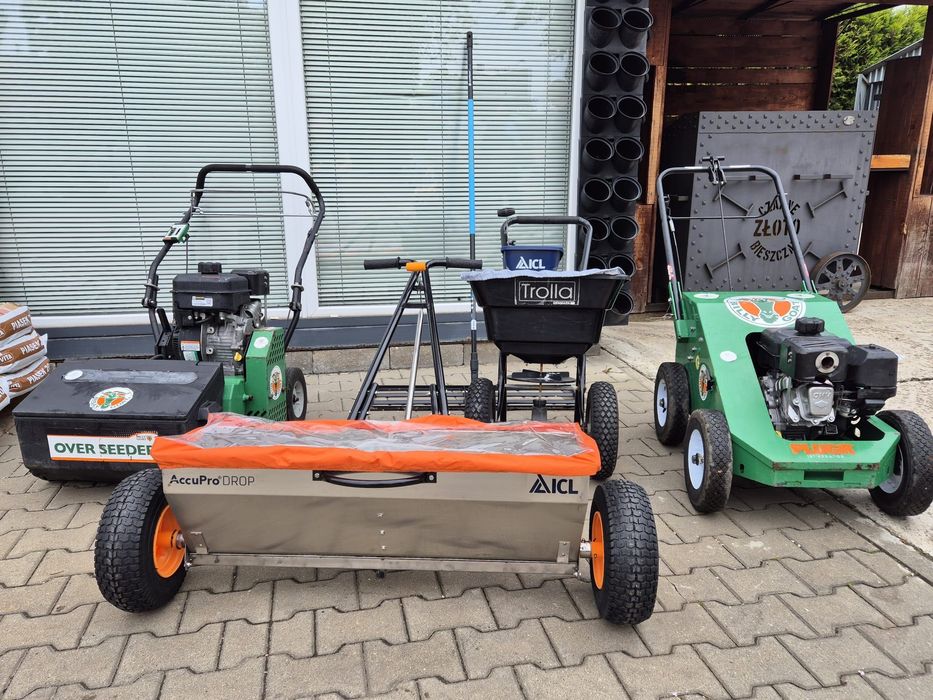 Wypożyczalnia maszyn do budowy zakładania trawnika siewnik walec Radom