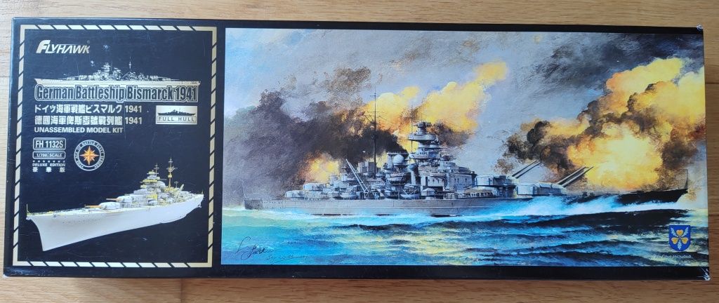 #052 - Flyhawk, 1/700, model pancernika Bismarck full-hull - Deluxe PE