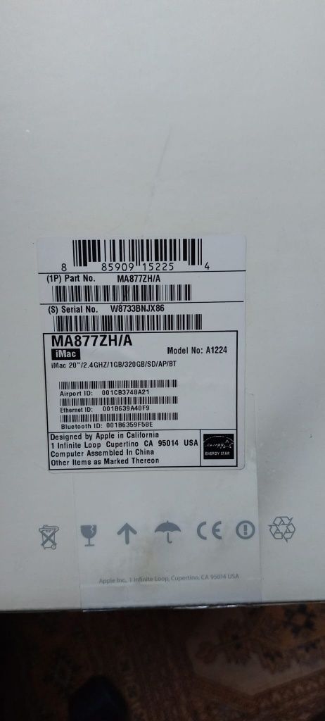 Imac 20 mid 2009