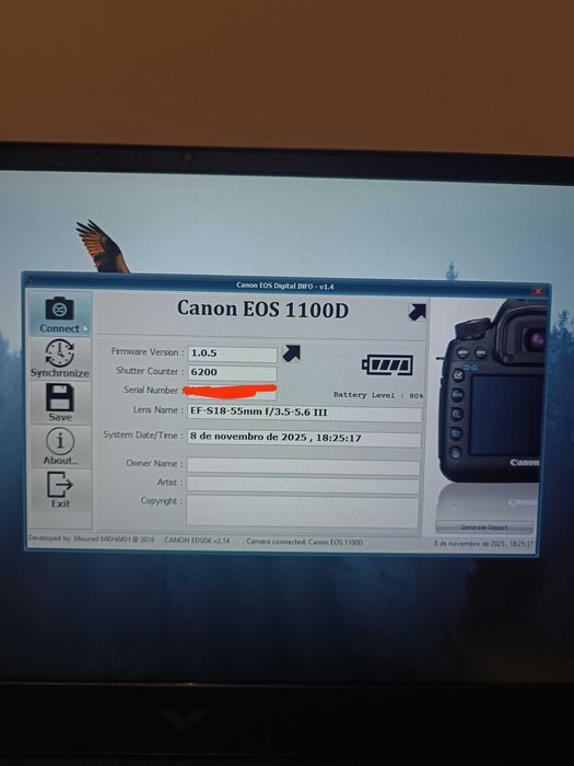 Canon EOS 1100D + Lente 18-55mm IS III + acessórios