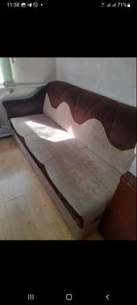 Угловой диван (бежевый с коричневым)