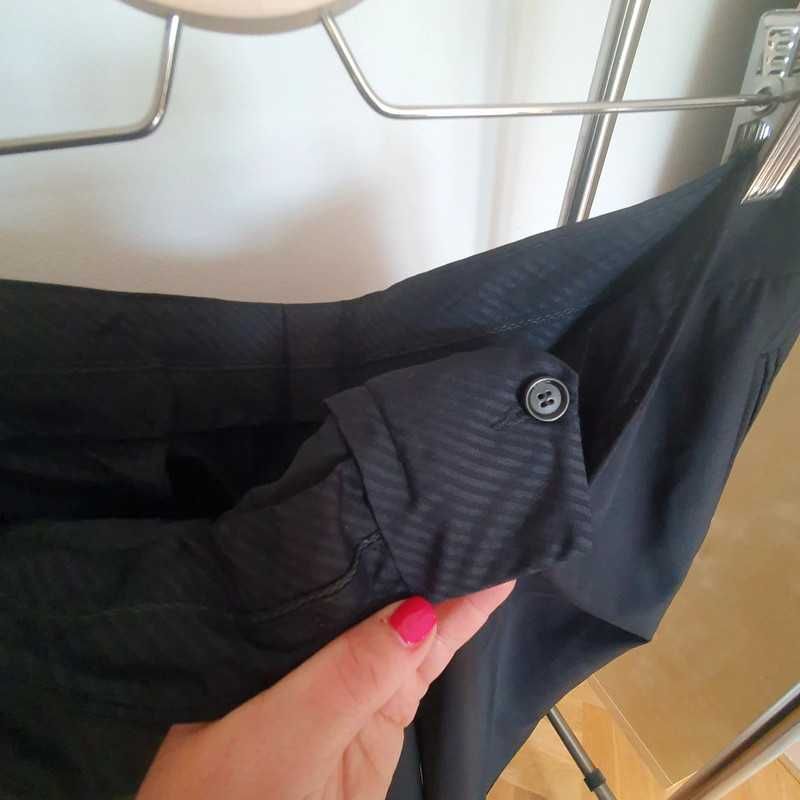 Spodnie garniturowe eleganckie czarne wełna Bytom