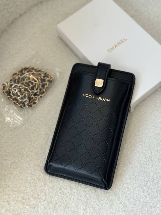 Сумка для телефону чорна Chanel