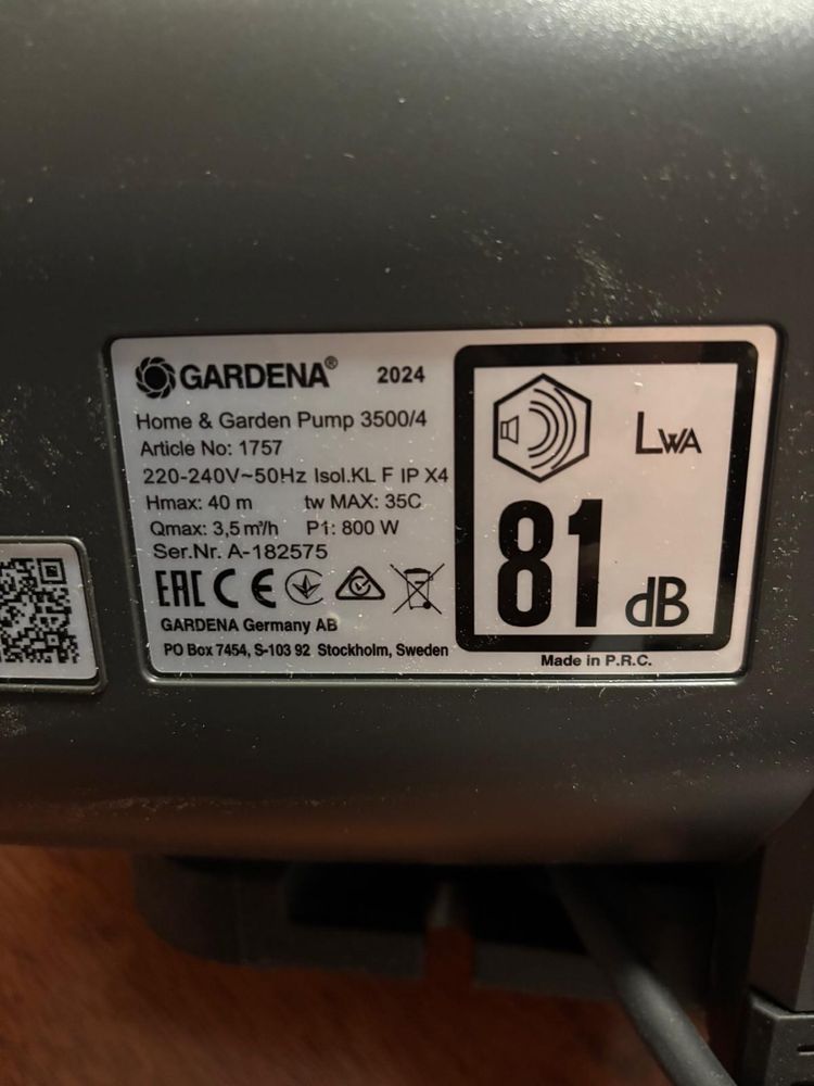 Gardena 3500/4 hydrofor elektroniczny pompa ogrodowa 800 W
