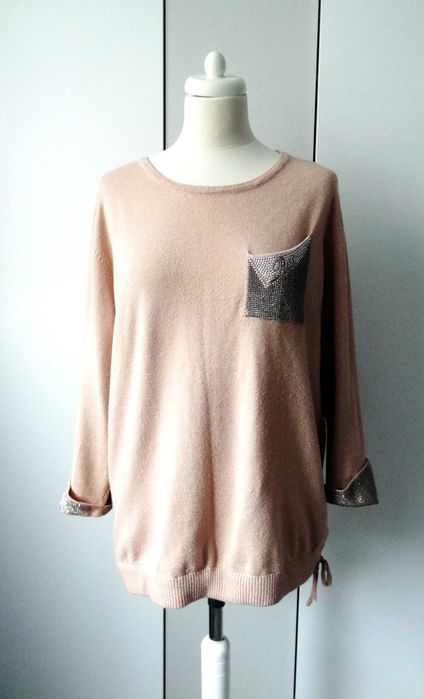 Elegancki sweter damski z błyszczącej dzianiny, Rui Rui