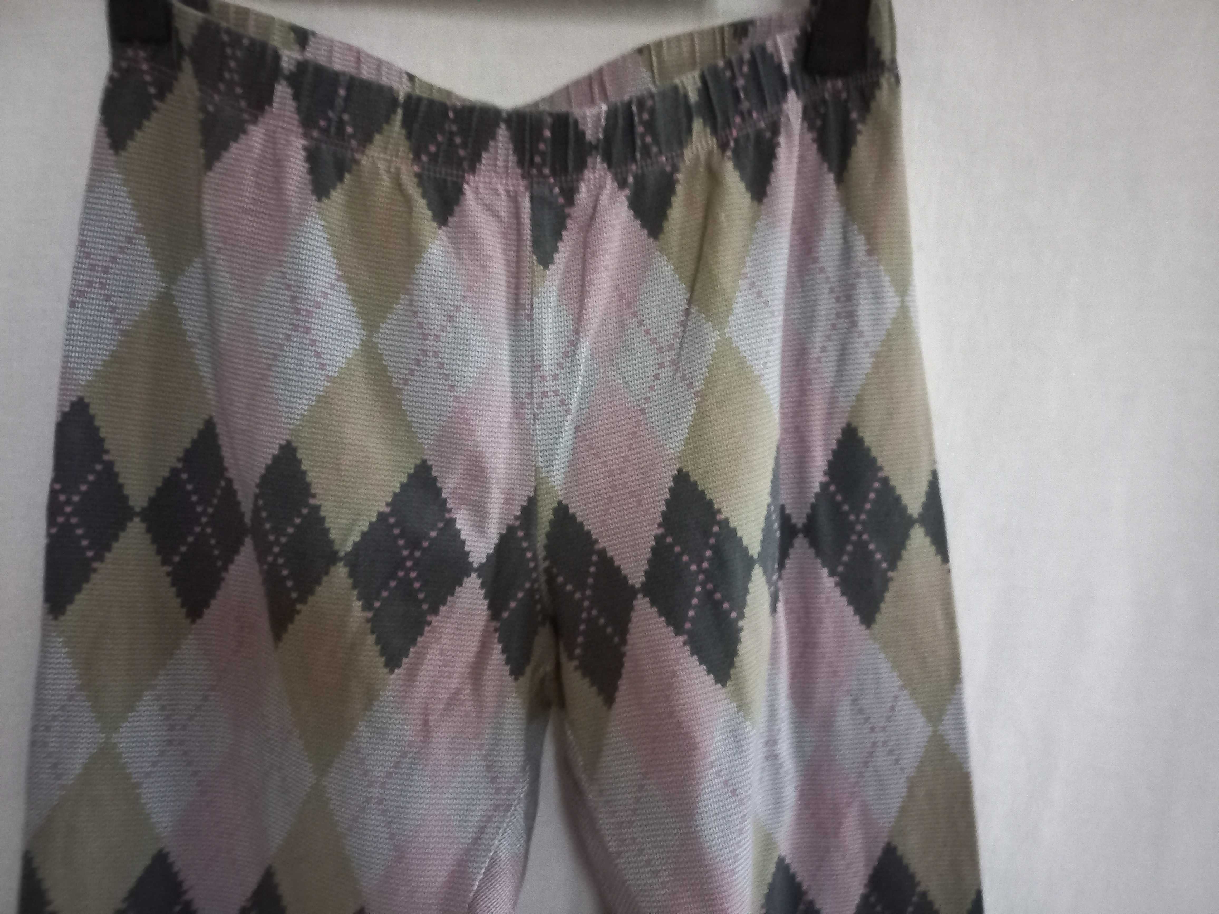 Spodnie damskie Leginsy r. L sweterkowy wzór NOWE