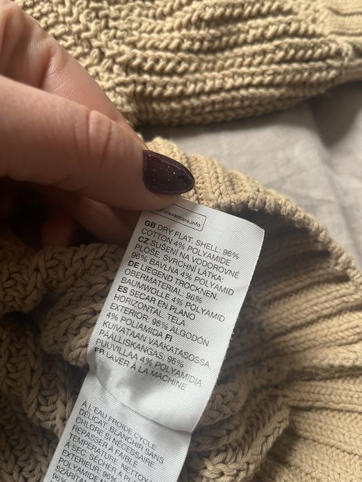 & other stories sweter krótki crop top bawełna l bufiaste rekawy