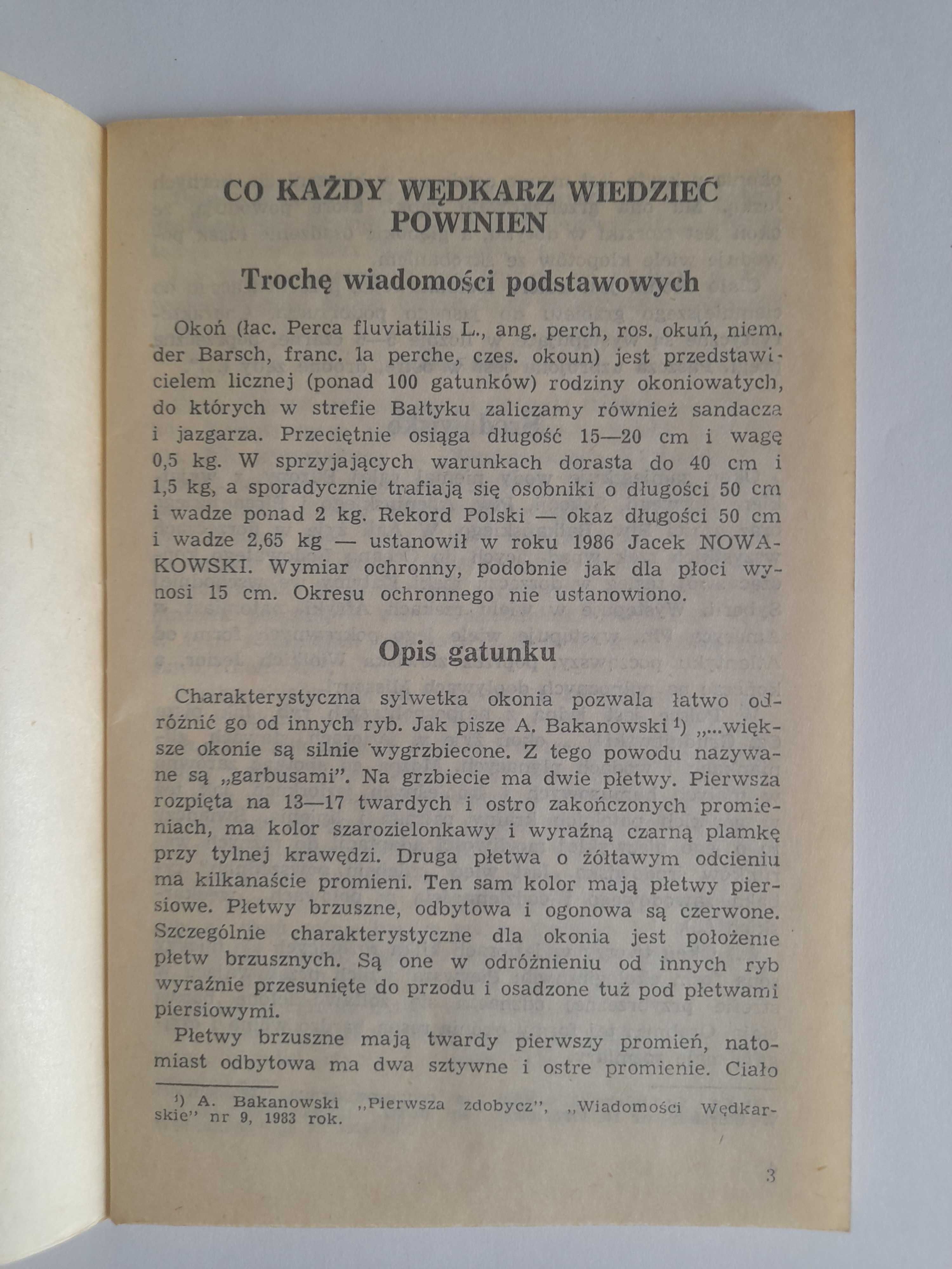 OKOŃ Biblioteczka Wiadomości Wędkarskich