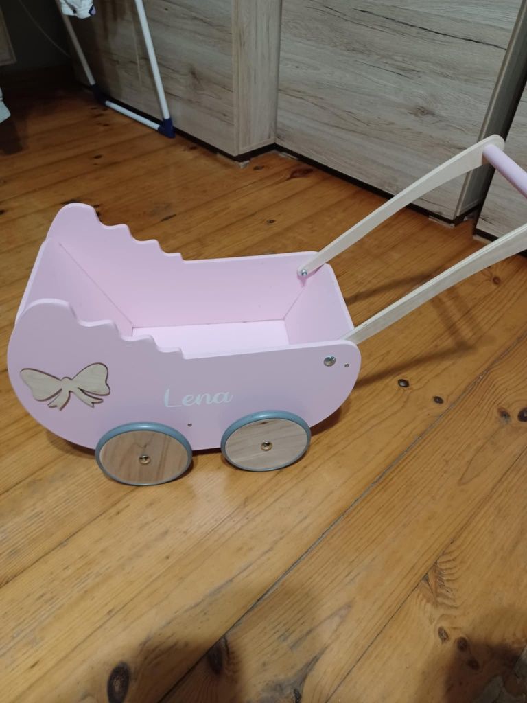 Wózek drewniany dla lalek