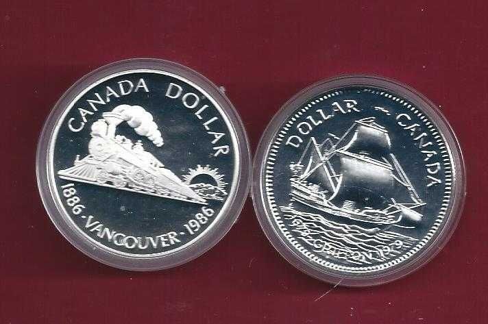 MOEDAS    Lote  2 Moedas do  Canadá  de Prata