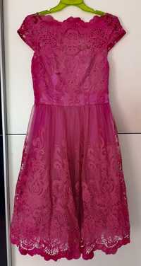 Sukienka różowa balowa tiul rozmiar 38