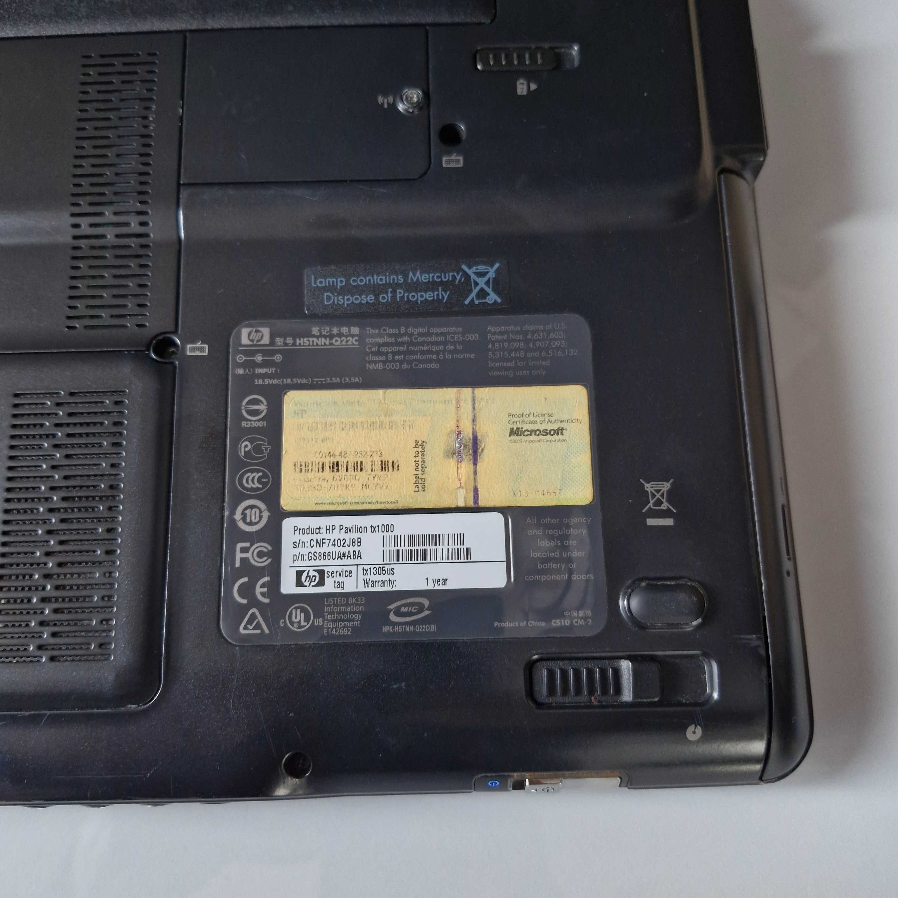 Notebook HP Pavilion TX1000
