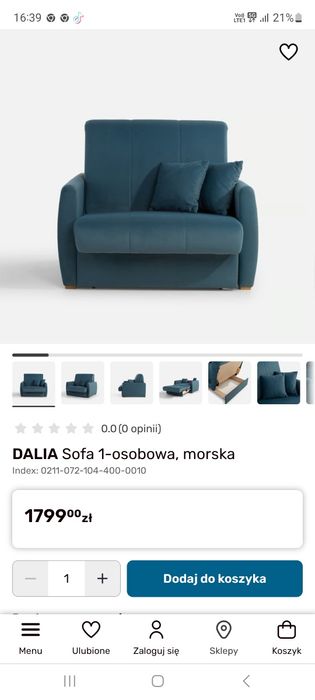 Sofa Delia 1 osobowa z funkcją spania