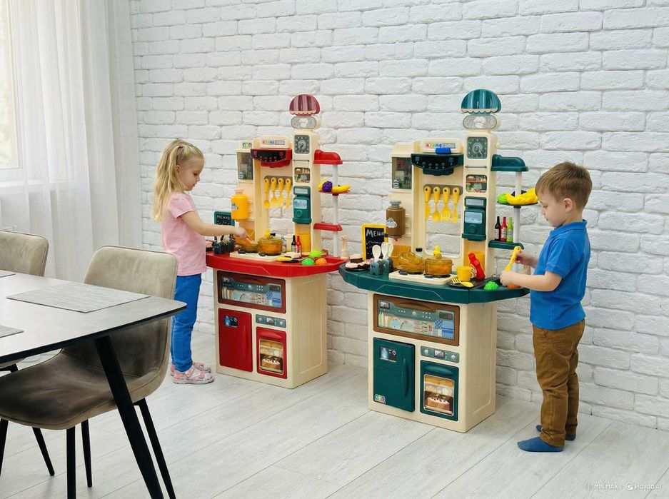 ℹ️ТОПℹ️ Кухня дитяча камфорки із звуками підсвіткою, паром, тече вода