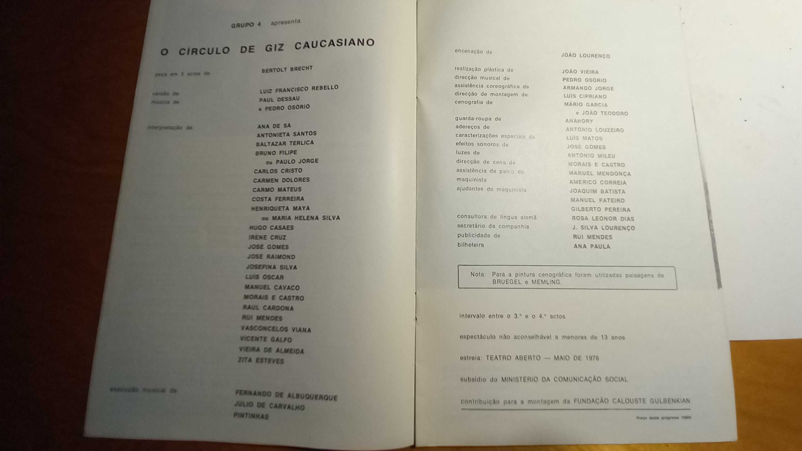 Folhetos de teatro anos 70/80 I