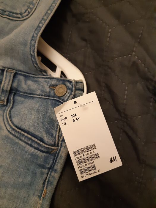 Spodnie ogrodniczki jeans rozciagliwy h&m r.104