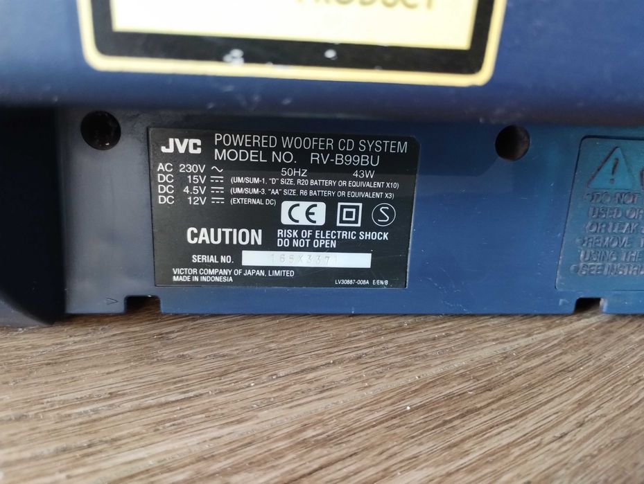 Бумбластер JVC ( Блютуз - AUX - CD - тюнер ) BoomBlaster Бумбокс ЖВС