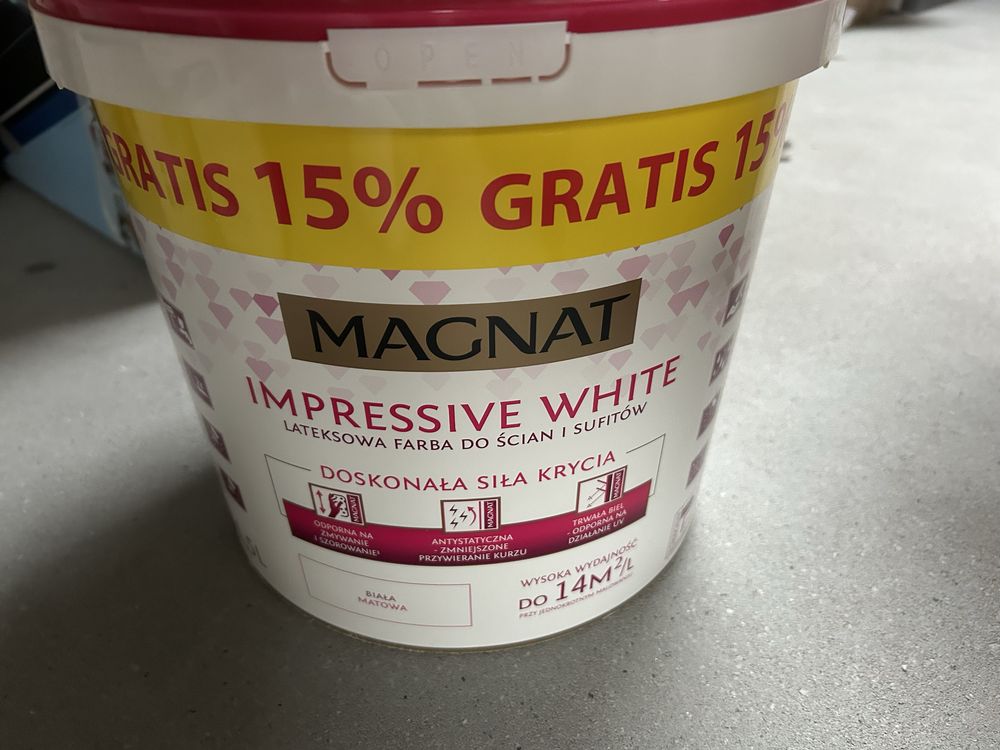 Farba magnat impressive white. Ultra matt. 11,5l