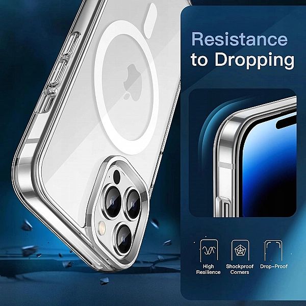 Etui Magnetyczne iPhone 14 Pro 6,1" x2 Szkło Hartowane JETech Przezroc
